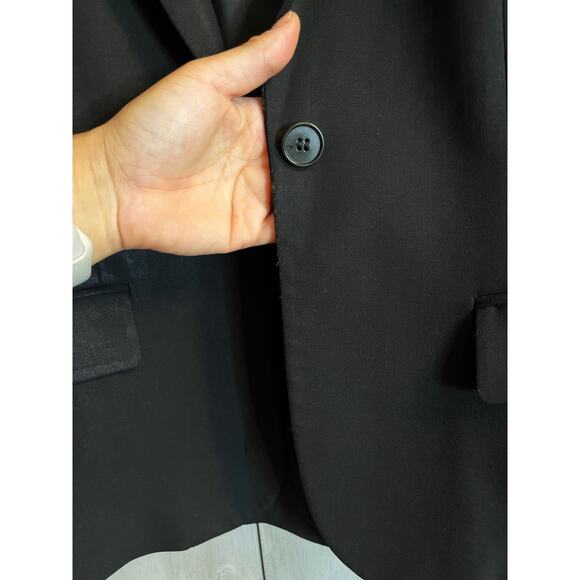 THEORY Black Gabe Blazer Jacket Single Breasted Wool Career Slim Stretch 6 GUC - Picture 6 of 8